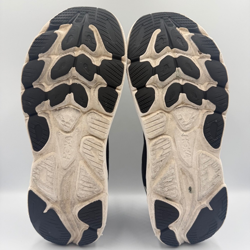 Hoka One One Clifton 10 Men Size 12.5 Running Shoes Sneakers 1162030 Black White - Picture 7 of 9